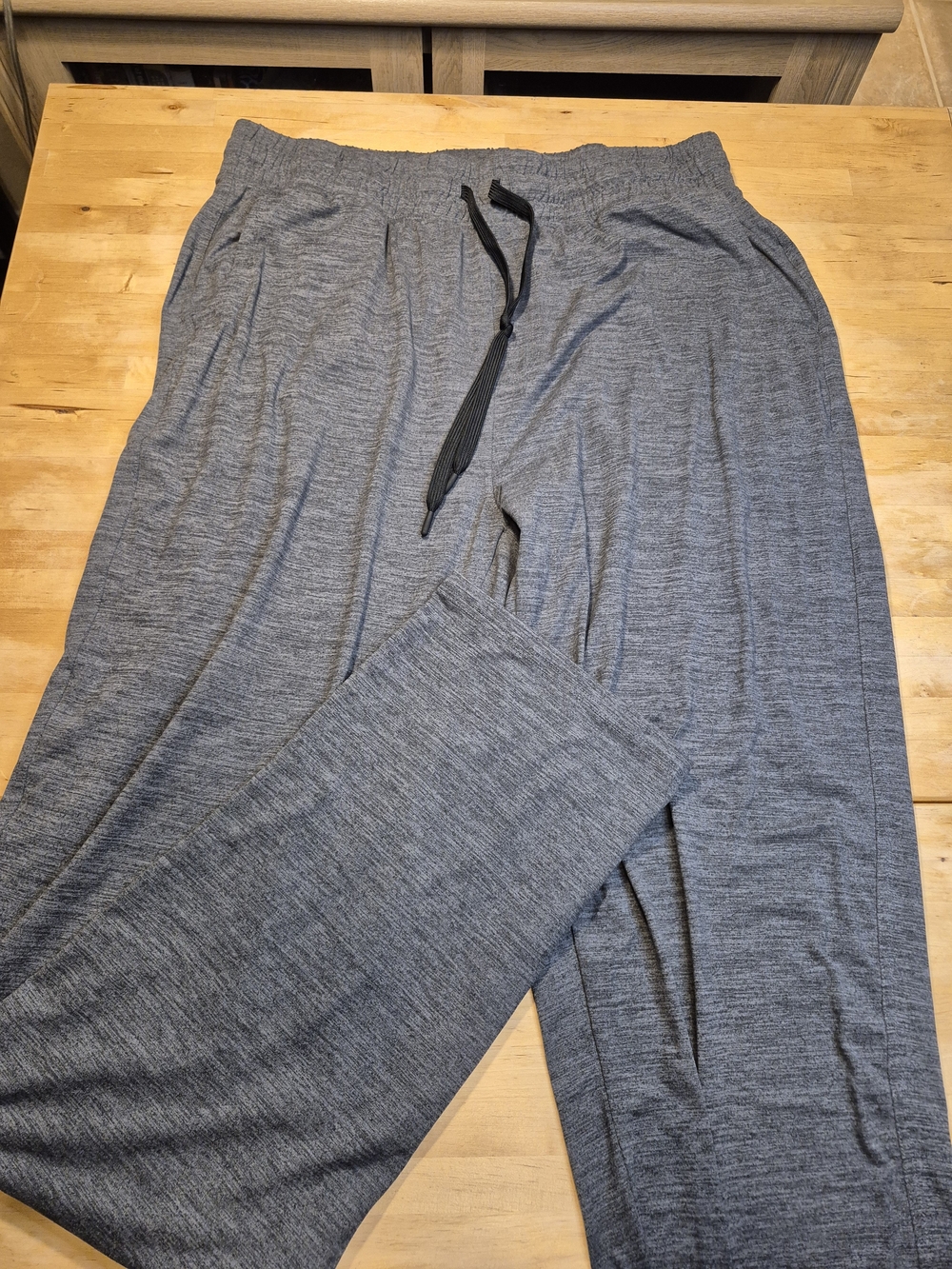 Men's Gray Heather Drawstring Jogger Pants - XL Tall